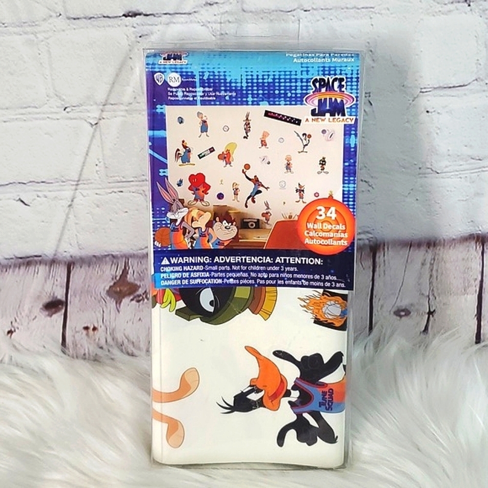 🆕️NWT Warner Bros. Looney Tunes Space Jam New Legacy Peel Sticker Wall Decals